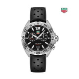 Tag Heuer Formula 1 Alarm Quartz Black Dial Black Rubber Strap Watch For Men Waz111a Ft8023