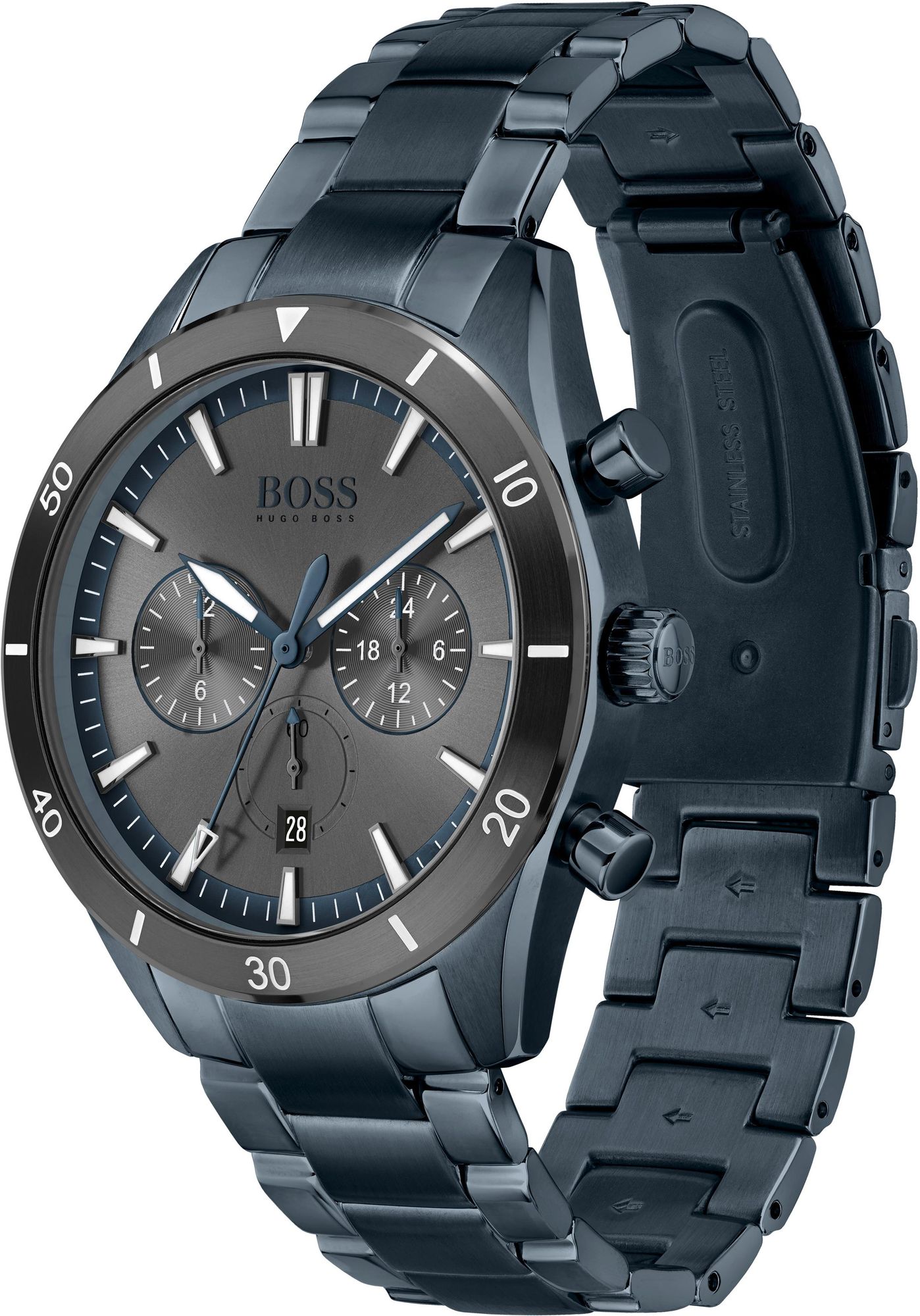 Hugo Boss Mens 1513865 Chronograph Blue Stainless Steel Watch