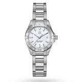 Tag Heuer Aquaracer Quartz Mother Of Pearl White Dial Silver Steel Strap Watch For Women Wbd1411 Ba0741