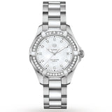 Tag Heuer Aquaracer Diamonds Mother Of Pearl White Dial Silver Steel Strap Watch For Women Wbd131c Ba0748