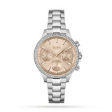 Hugo Boss Womens 1502565 Pandora Silver Tone Stainless Steel Watch With Rose Gold Dial