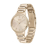 Hugo Boss Womens 1502540 Signature Rose Gold Tone Stainless Steel Watch