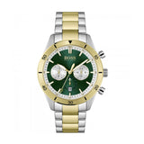 Hugo Boss Mens 1513872 Santiago Chronograph Green Dial Watch