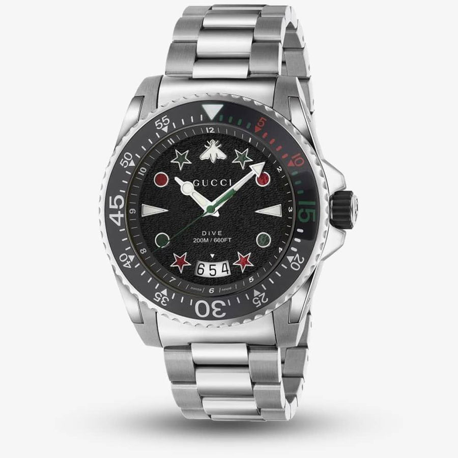 Gucci Mens Dive Steel Bracelet Watch Ya136221