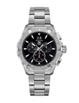 Tag Heuer Aquaracer Quartz Chronograph Black Dial Silver Steel Strap Watch For Men Cay1110 Ba0927