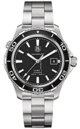 Tag Heuer Aquaracer Caliber 5 Automatic Black Dial Silver Steel Strap Watch For Men Wak2110 Ba0830