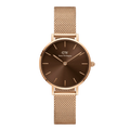 Daniel Wellington Ladies Rose Gold Petite Amber Watch Dw00100477