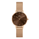 Daniel Wellington Ladies Rose Gold Petite Amber Watch Dw00100477