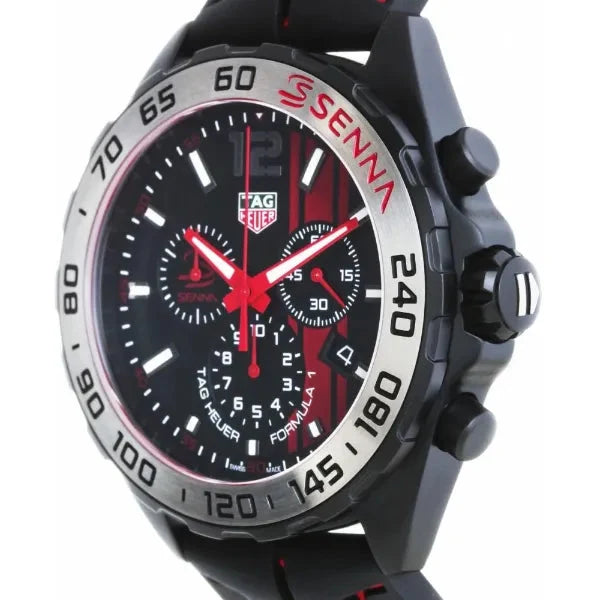 Tag Heuer Formula 1 Ayrton Senna Limited Edition Black Dial Two Tone Rubber Strap Watch For Men Caz1019 Ft8027