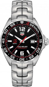Tag Heuer Formula 1 Quartz Senna Limited Edition Black Dial Silver Steel Strap Watch For Men Waz1012 Ba0883
