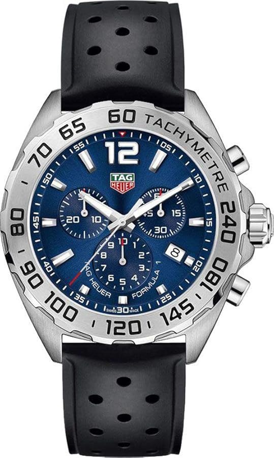 Tag Heuer Formula 1 Chronograph Blue Dial Black Rubber Strap Watch For Men Caz101k Ft8024