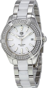 Tag Heuer Aquaracer Diamonds White Dial Two Tone Steel Strap Watch For Women Way131f Ba0914