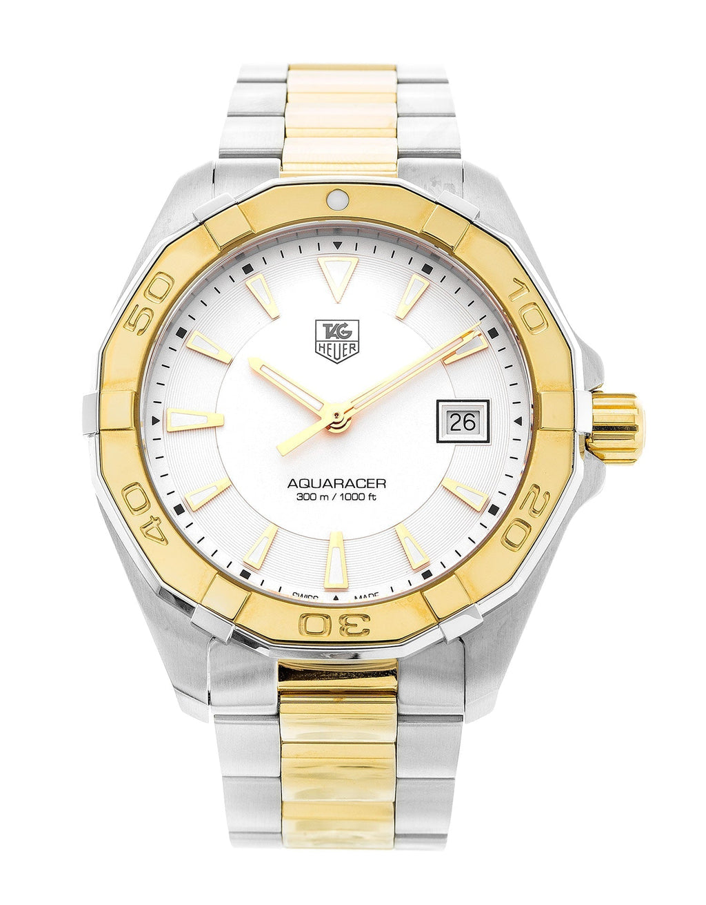 Tag Heuer Aquaracer White Dial Watch For Men Way1120 Bb0930