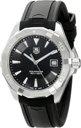 Tag Heuer Aquaracer Caliber 5 Automatic Black Dial Black Rubber Strap Watch For Men Way2113 Ft8021