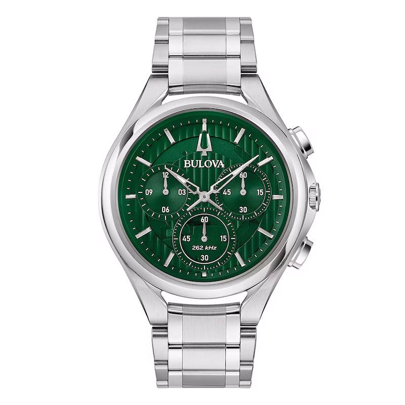 Bulova Curv Mens Green Watch 96a297