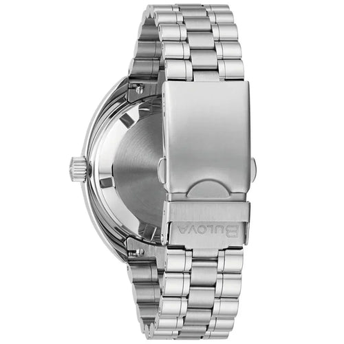 Bulova Oceanographer Automatic Mens Silver Watch 96b405