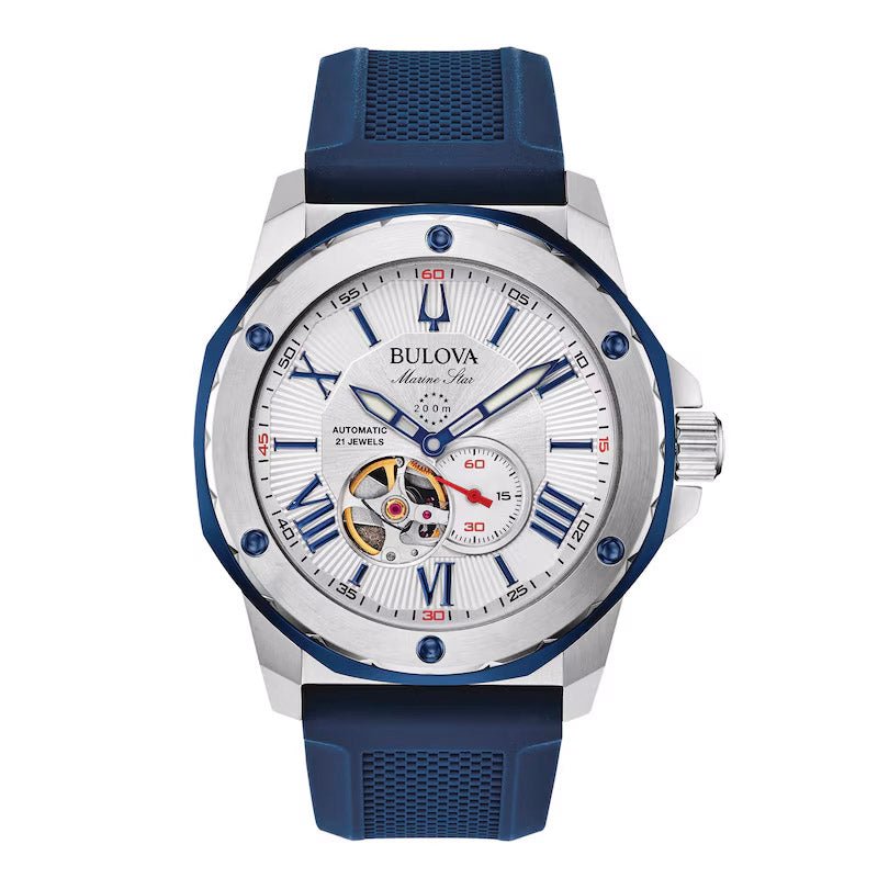 Bulova Marine Star Mens White Watch 98a225