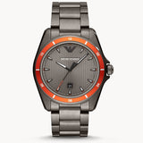Emporio Armani Sigma Quartz Grey Dial Grey Steel Strap Watch For Men Ar11178
