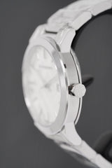 Burberry Mens Watch The City Engraved Checked Steel Bu9037