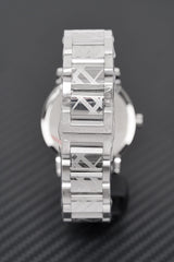 Burberry Mens Watch The City Engraved Checked Steel Bu9037