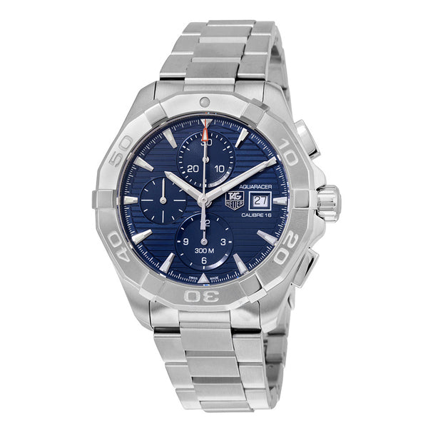 Tag Heuer Aquaracer Automatic Chronograph Blue Dial Silver Steel Strap Watch For Men Cay2112 Ba0927