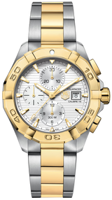 Tag Heuer Aquaracer Automatic White Dial Two Tone Steel Strap Watch For Men Cay2121 Bb0923