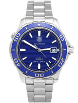 Tag Heuer Aquaracer Calibre 5 Automatic Blue Dial Silver Steel Strap Watch For Men Wak2111 Ba0830