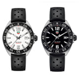 Tag Heuer Formula 1 Quartz White Dial Black Rubber Strap Watch For Men Waz1111 Ft8023