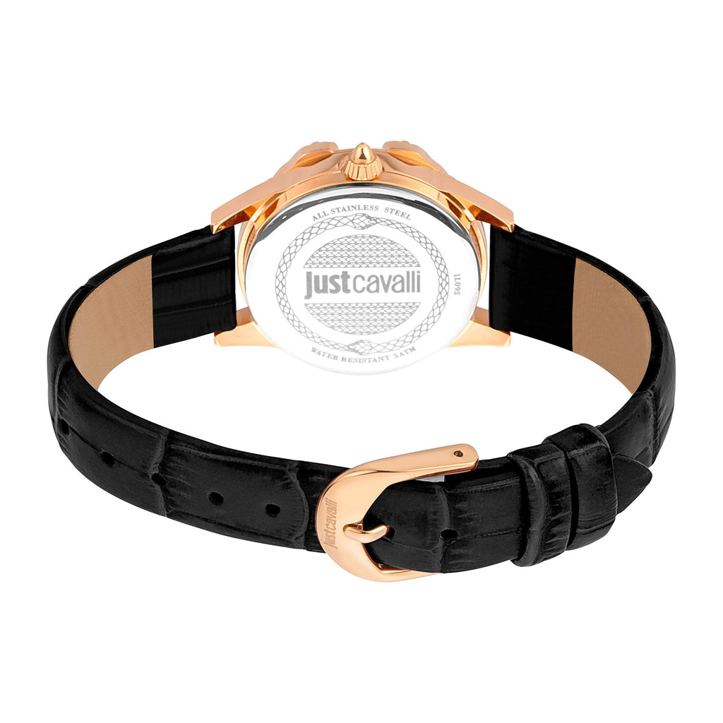 Just Cavalli Set Catena Black Rose Gold Leather