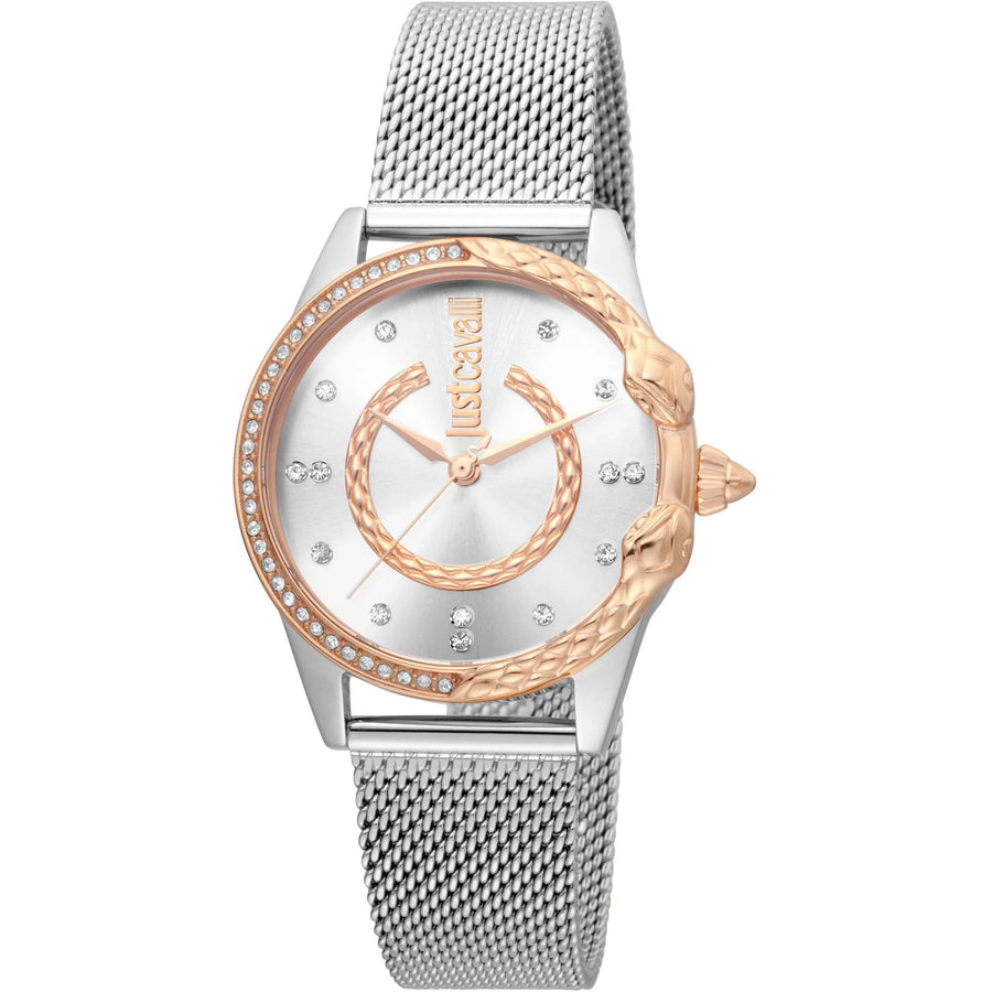 Just Cavalli JC Giro Steel Silver Rose Gold Serpente Zircons
