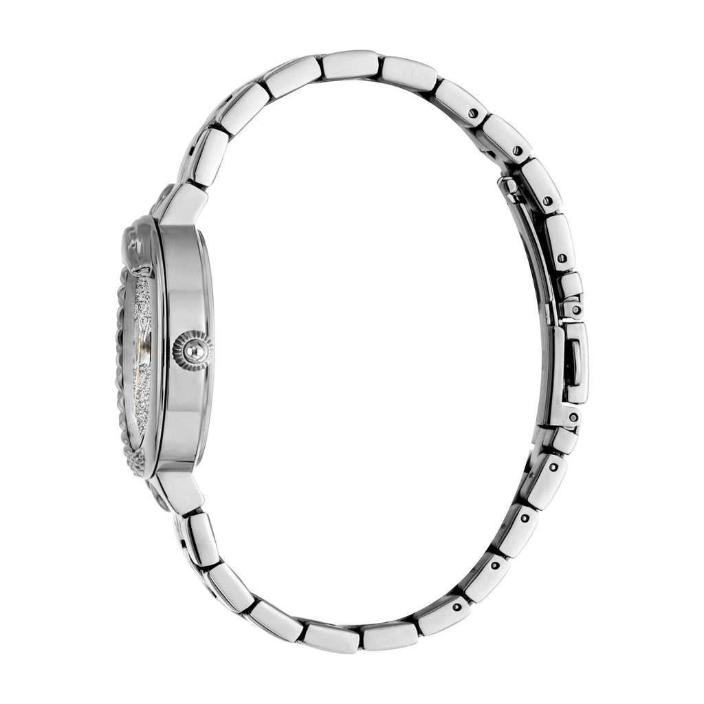 Just Cavalli Steel Silver Logo Serpente Glitter