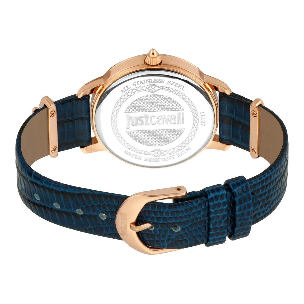 Just Cavalli Just per me Leather Blue Rose Gold Zebra Glitter