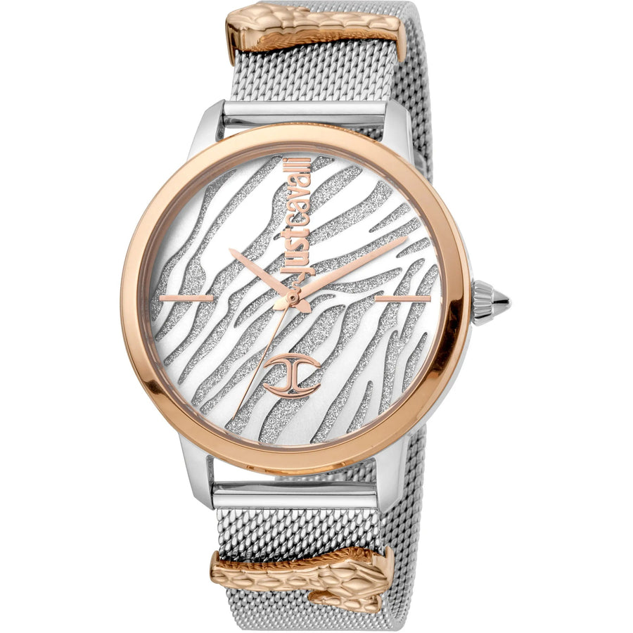 Just Cavalli Just per me Steel Rose Gold TwoTone Zebra Glitter