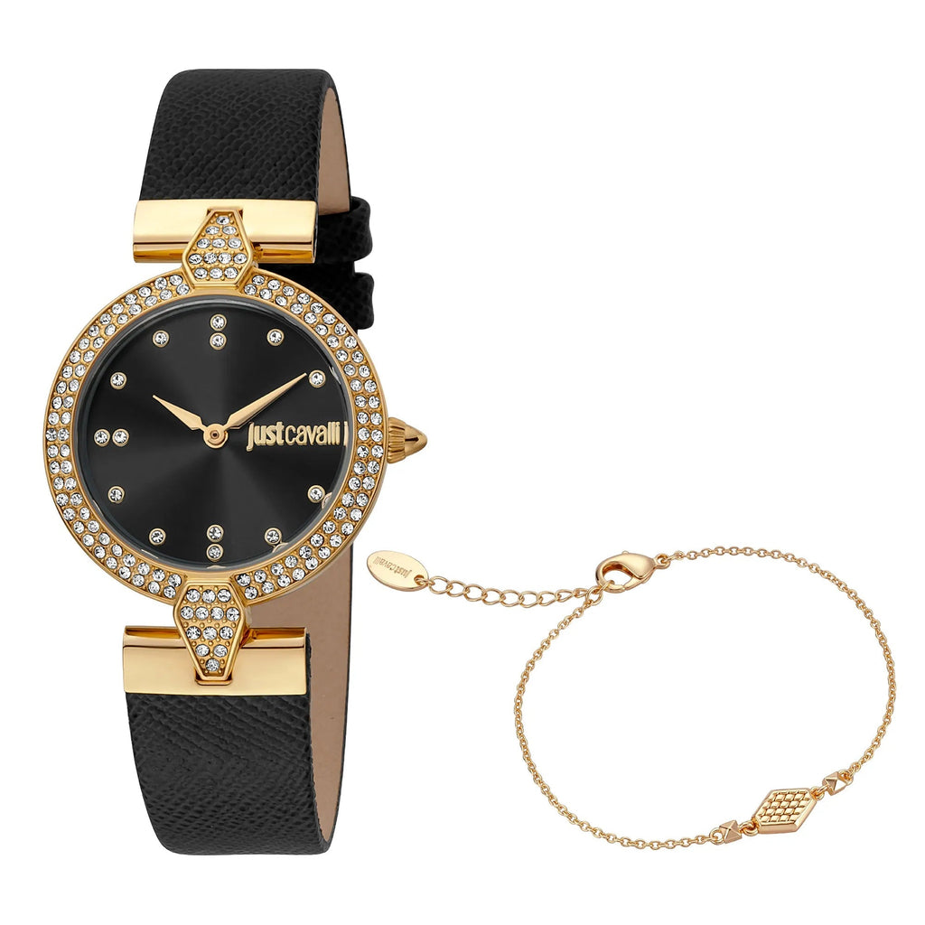 Just Cavalli Nobile Glam Black Leather