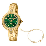 Just Cavalli Snake Creazione Yellow Gold Green