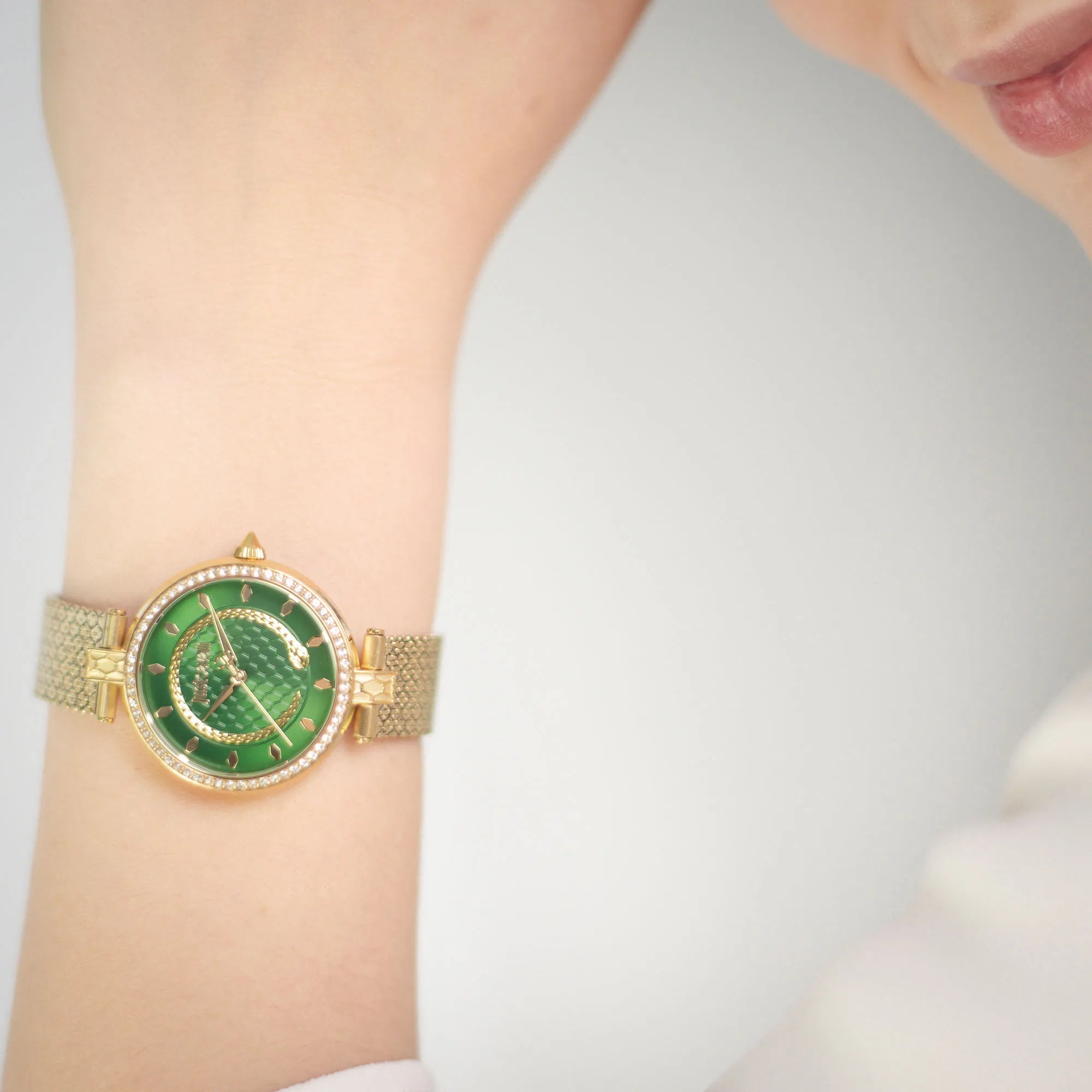 Just Cavalli Obsessive Snake Gold Green