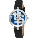 Just Cavalli Maiuscola Leather Black Blue