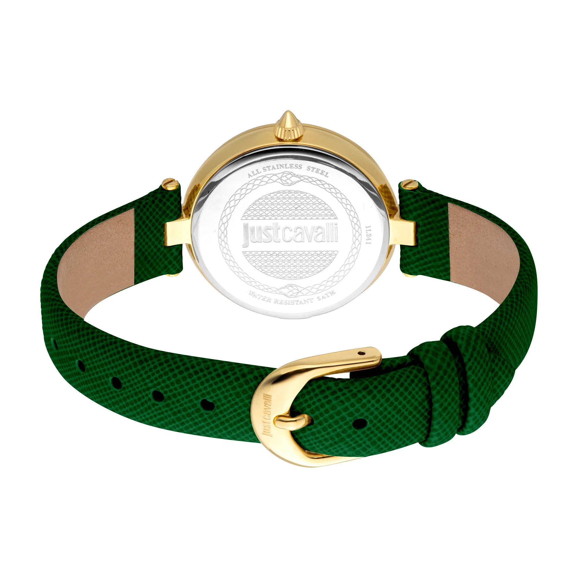 Just Cavalli Maiuscola Leather Green Gold