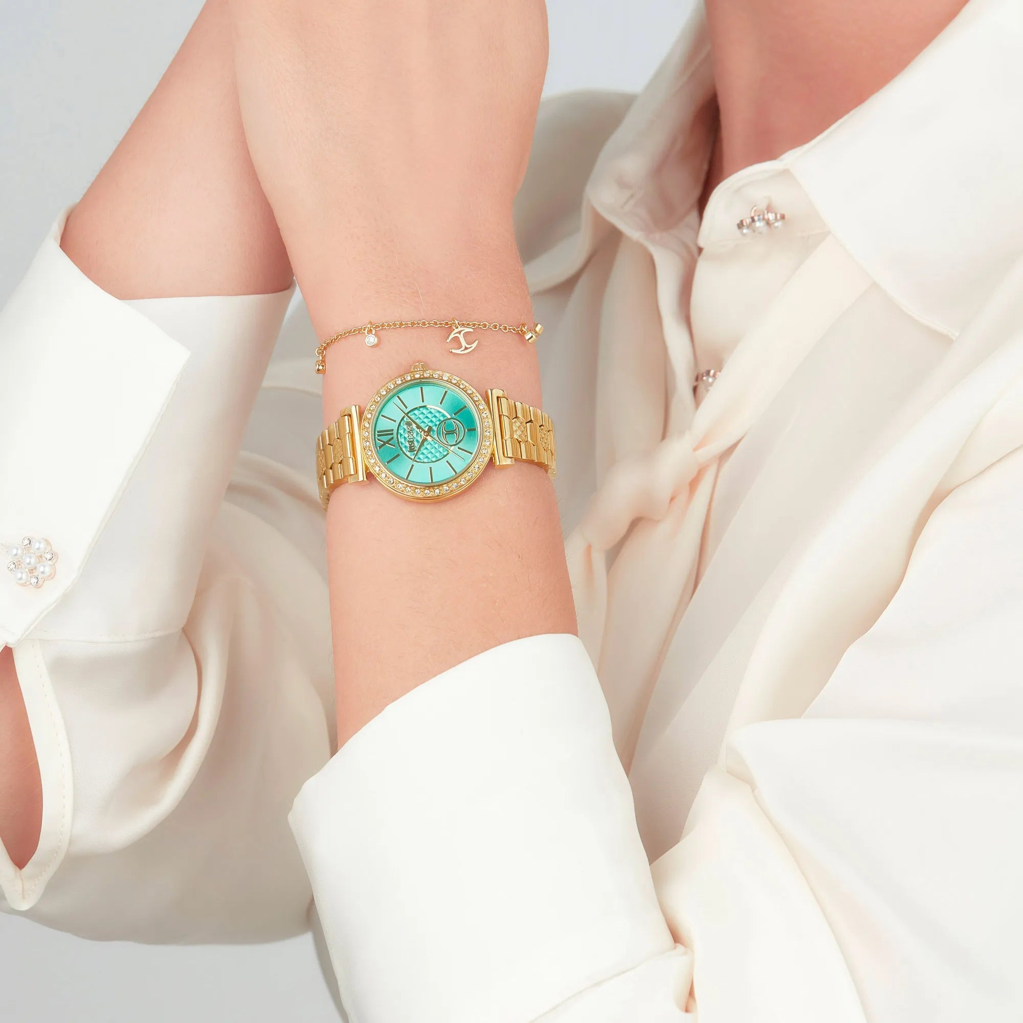 Just Cavalli Varenna Yellow Gold Turquoise