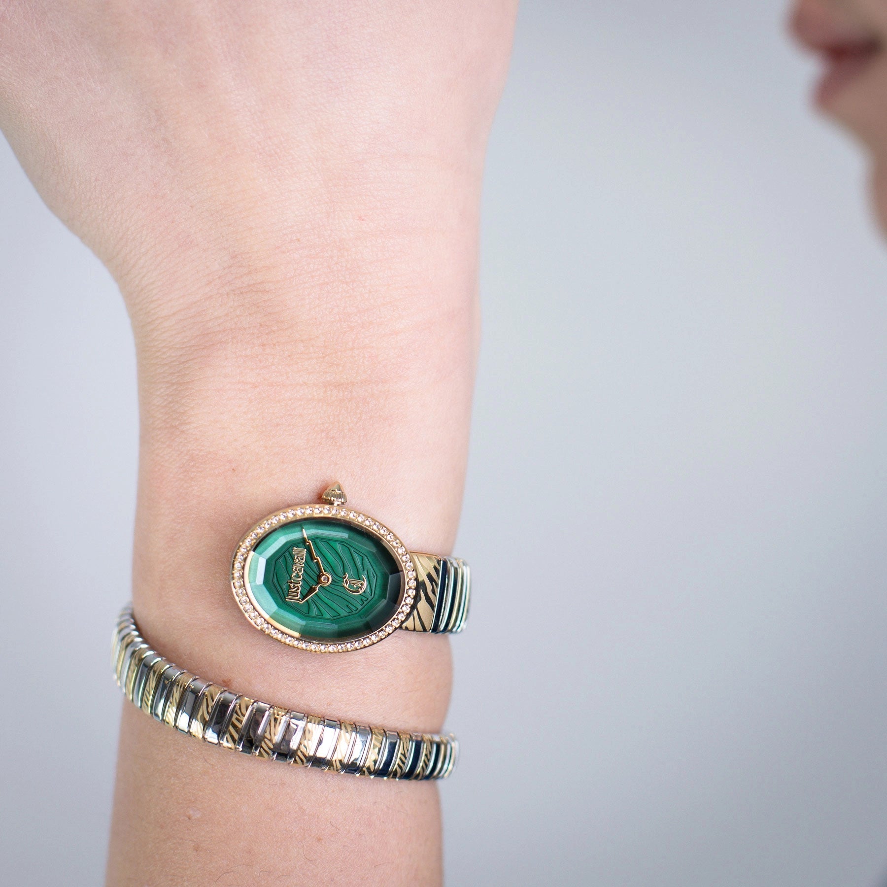 Just Cavalli Velina Silver Yellow Gold Green
