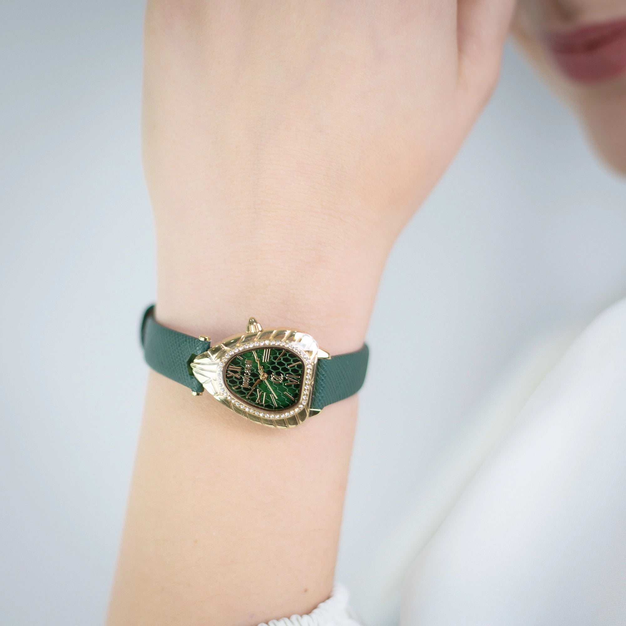Just Cavalli Perla Leather Green YG