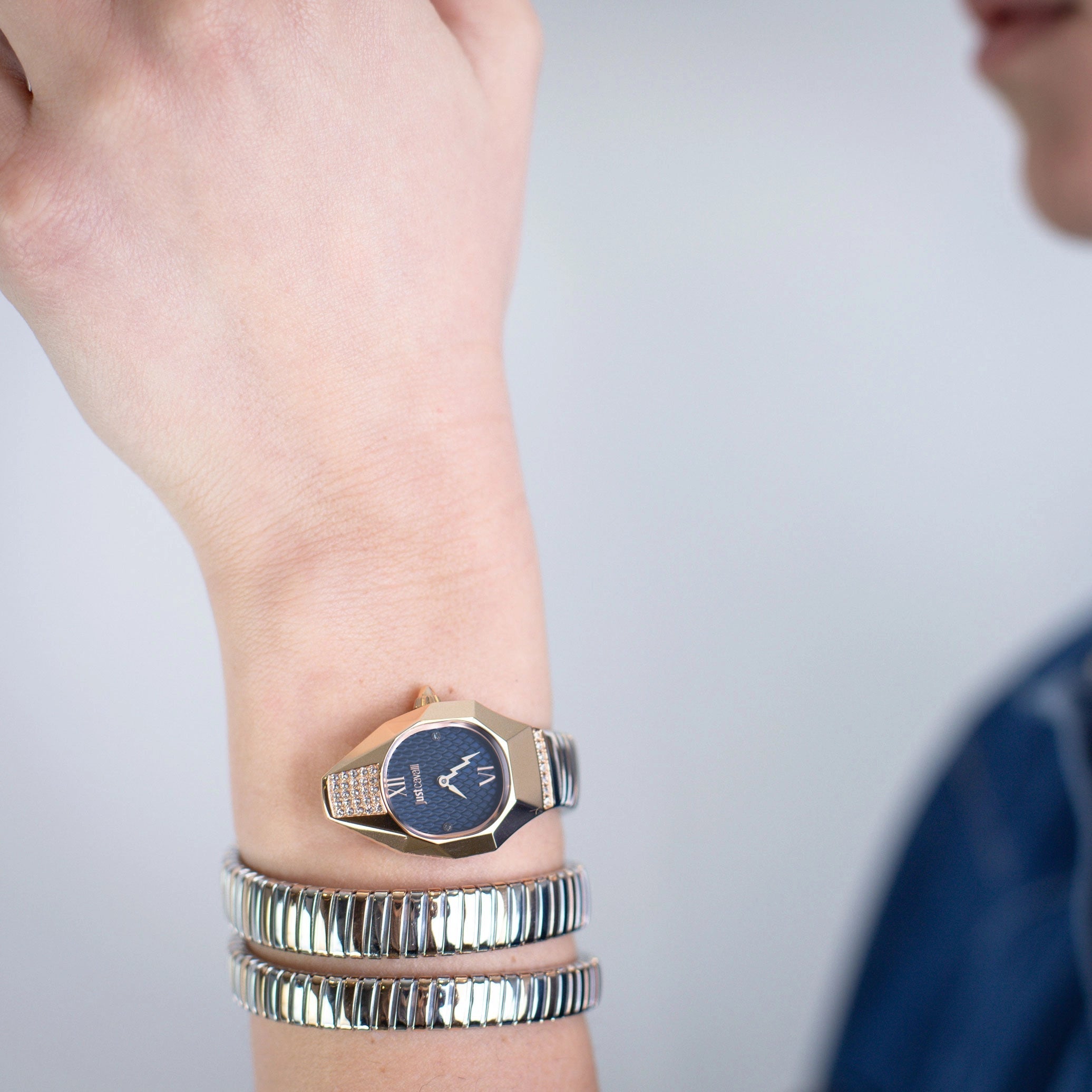 Just Cavalli Lunara Silver Rose Gold Blue