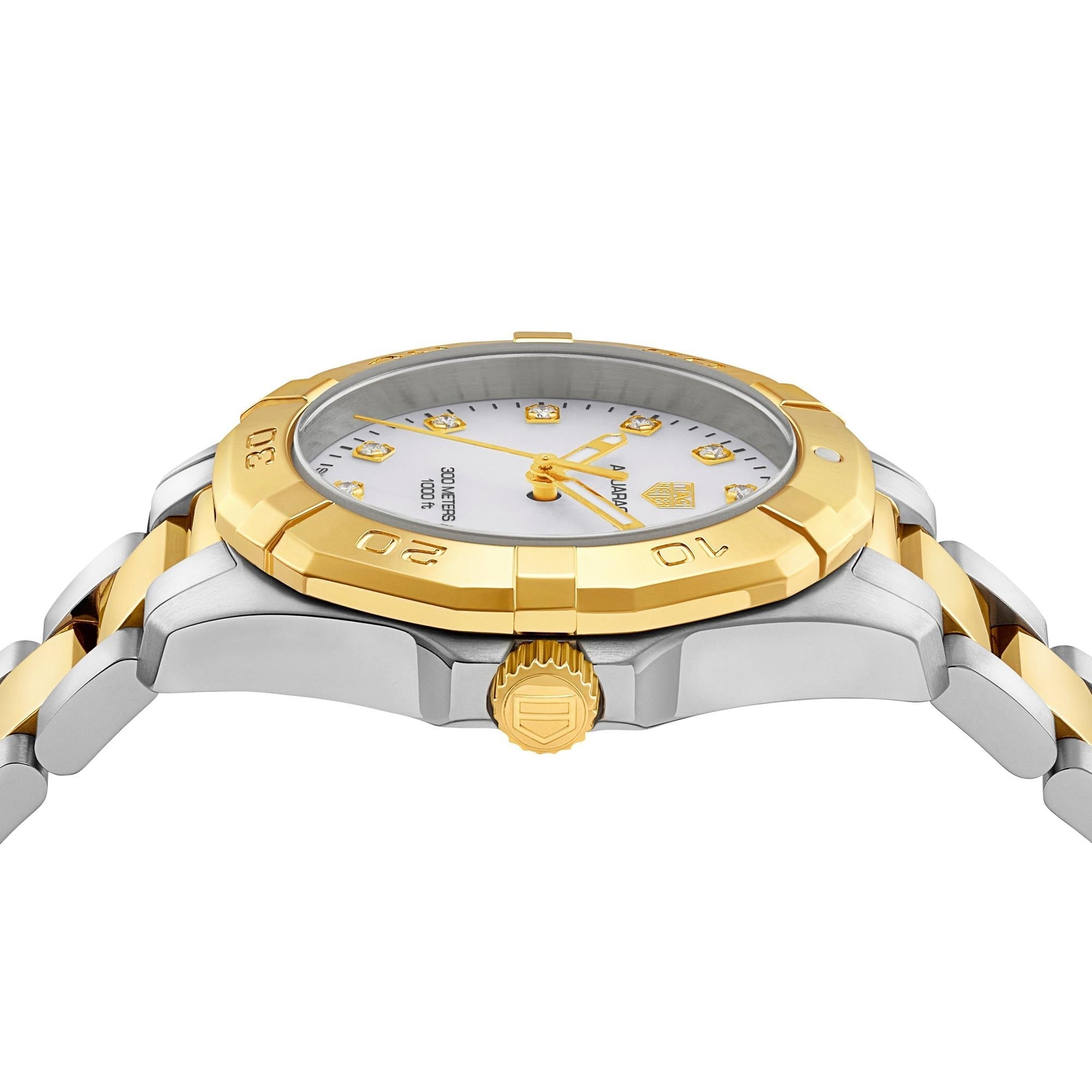 Tag Heuer Aquaracer Stainless Steel And Gold Plated Ladies Watch