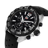 Tag Heuer Formula 1 Quartz Chronograph 43mm Mens Watch Stainless Steel Case With Black Rubber Strap Black Dial 1
