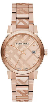 Burberry Unisex Watch The City Engraved Check Watch Bu9039