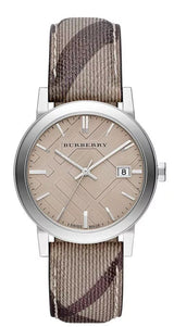 Burberry Ladies Watch Smoke Check Strap Bu9118
