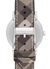 Burberry Ladies Watch Smoke Check Strap Bu9118