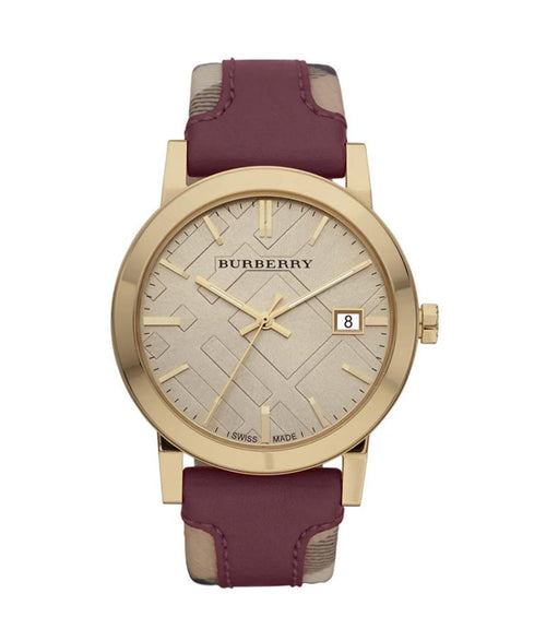 Burberry Ladies Watch The City Check Champagne Bu9017