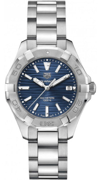 Tag Heuer Aquaracer Blue Dial Silver Steel Strap Watch For Women Wbd131d Ba0748