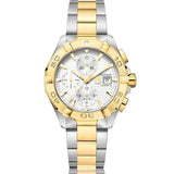 Tag Heuer Aquaracer Automatic White Dial Two Tone Steel Strap Watch For Men Cay2121 Bb0923